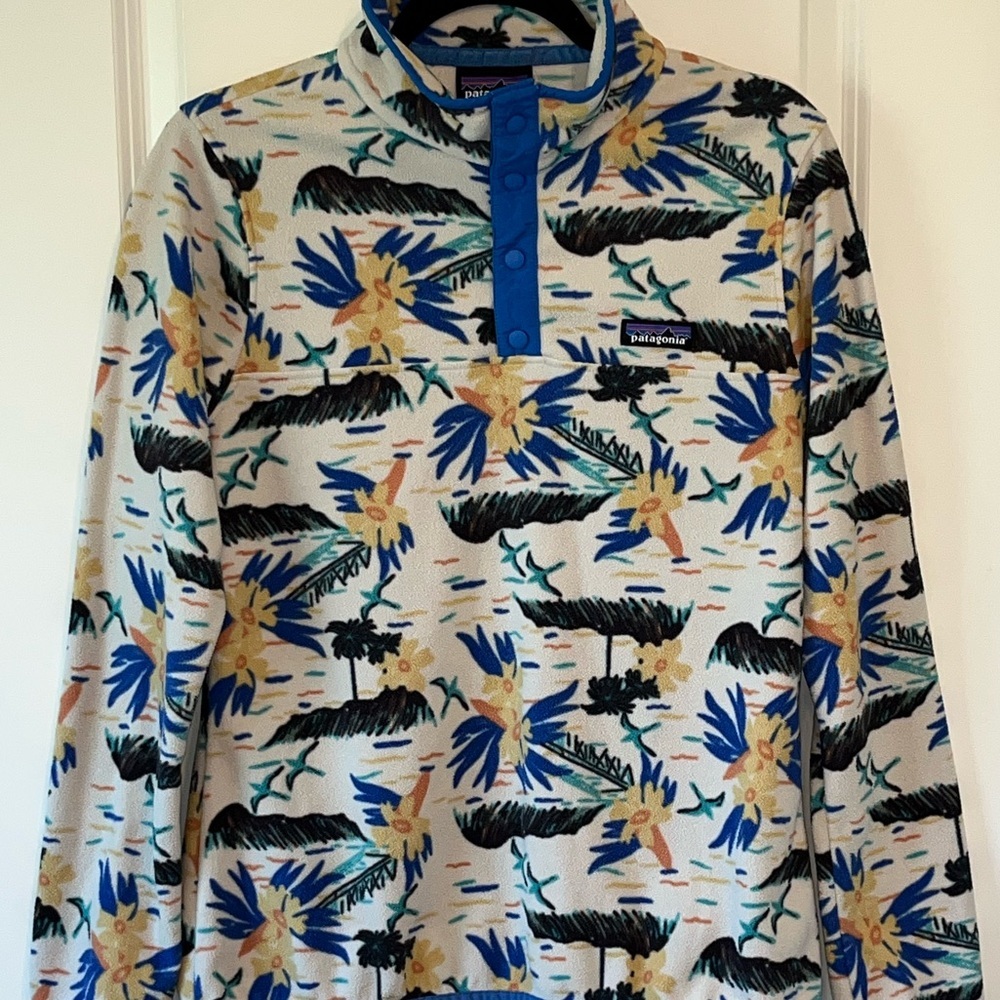 Patagonia Micro Snap T Tropical Print Hawaiian Pullover Style 26020 Medium - Picture 4 of 7
